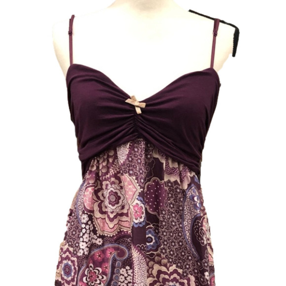 ANTHROPOLOGIE Pinkerton Plum Floral Paisley Chemise M - Picture 2 of 9